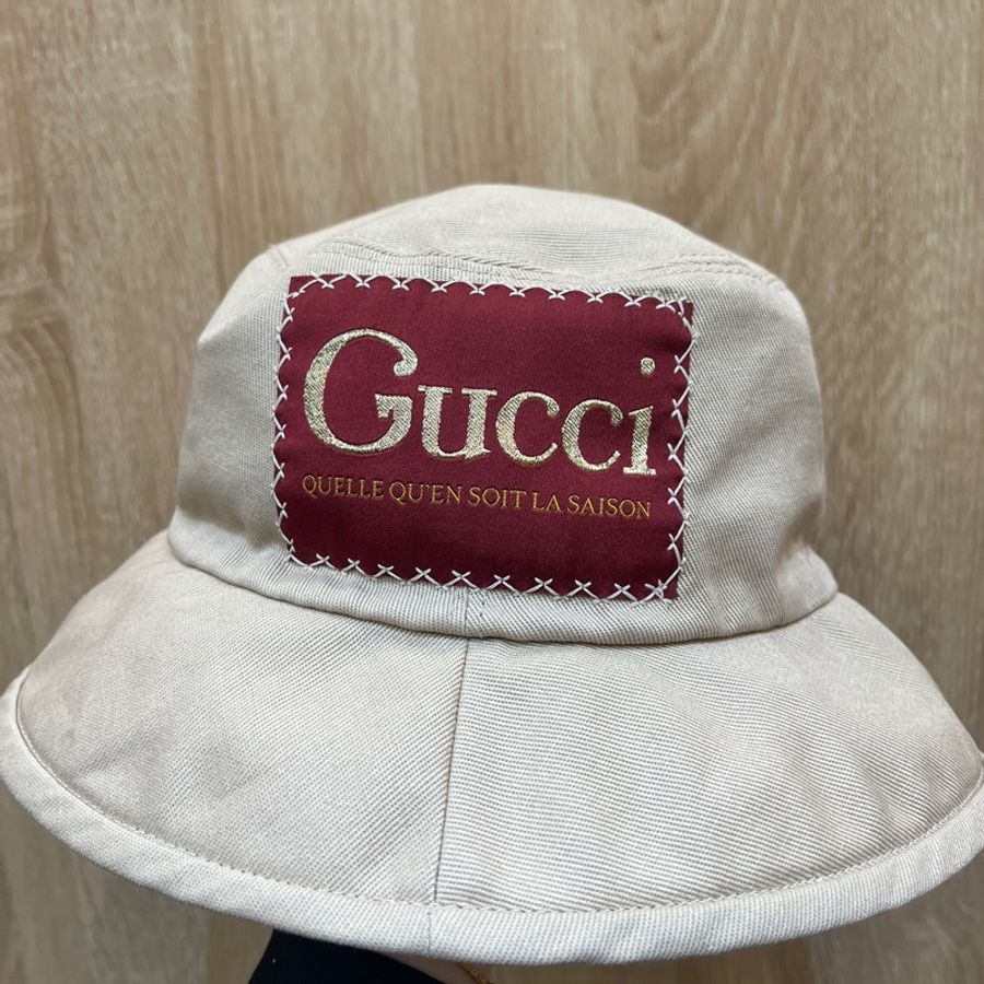 Gucci 米帆布漁夫帽M號-0
