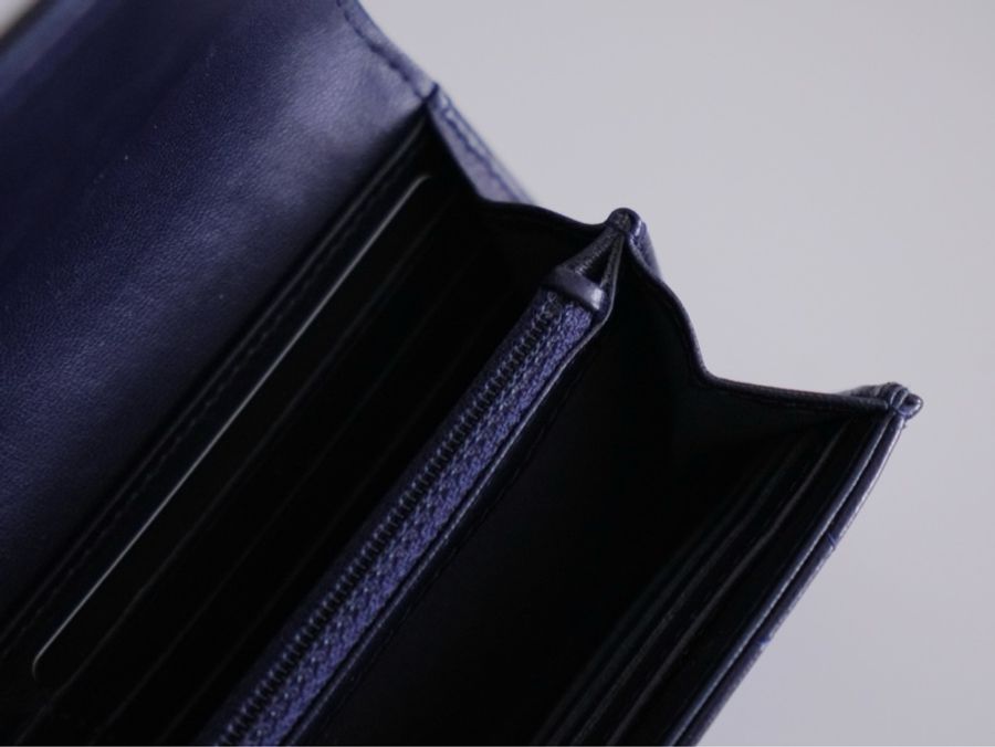 Chanel 翻蓋 菱格紋縫線 雙C logo皮夾 長夾-7