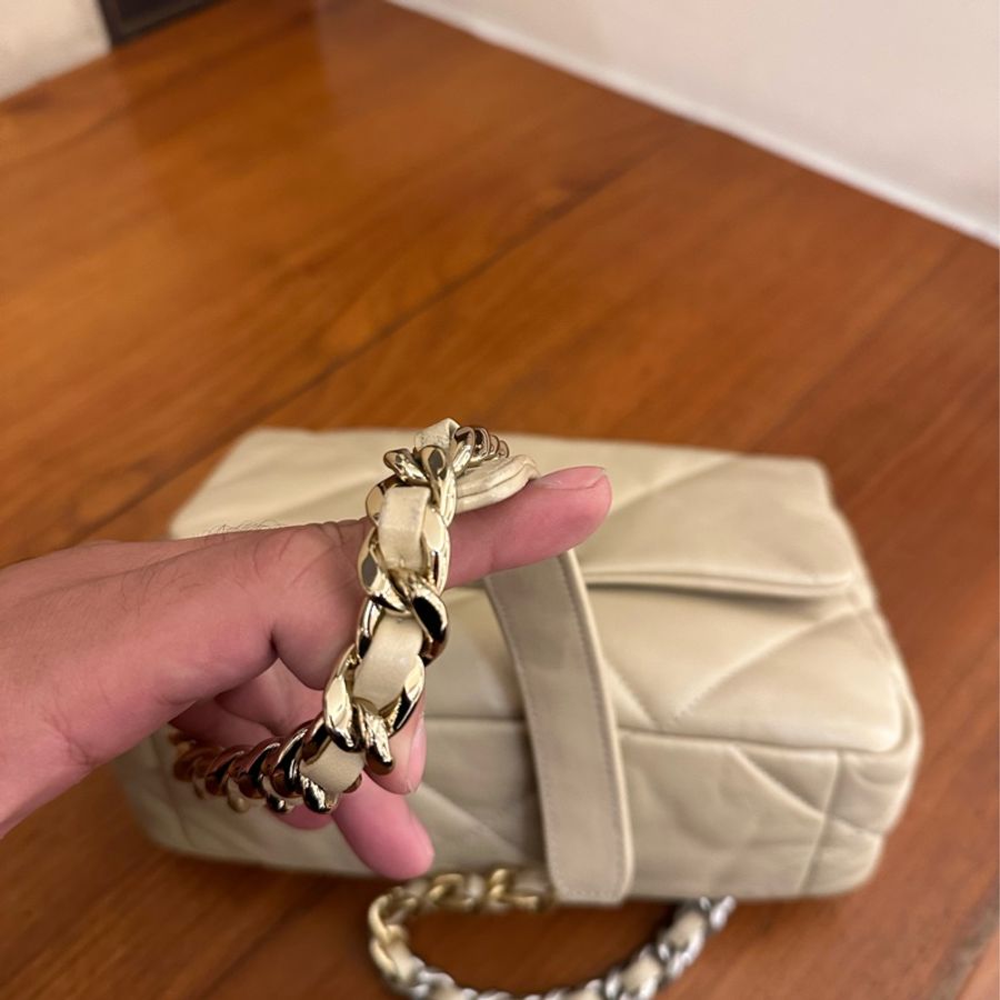 CHANEL 奶茶色19 黃金尺寸26公分-10