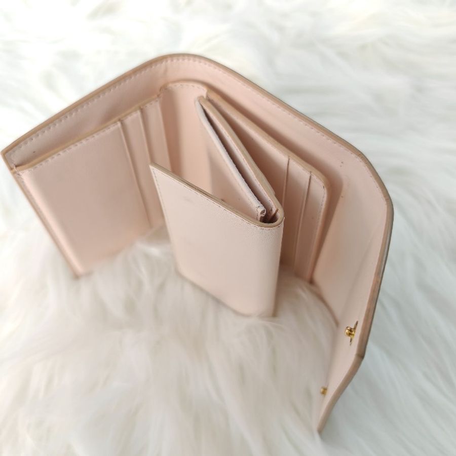 Celine 粉色短銀包-4