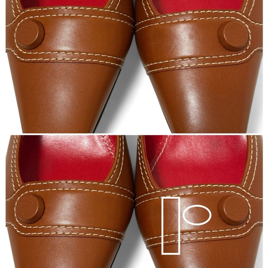 🍒CELINE 縫線咖啡色低跟鞋 size:38.5/ 2F250118-6✅-17