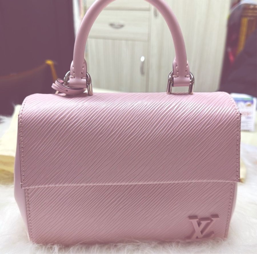 LV Cluny mini bag寬揹帶款 粉紫色 手提包/斜背包-0