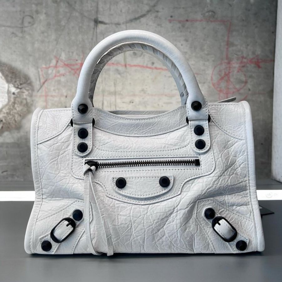 ✨2026季度全新✨Balenciaga Le City Mini 小羊皮迷你機車包 純白色-2