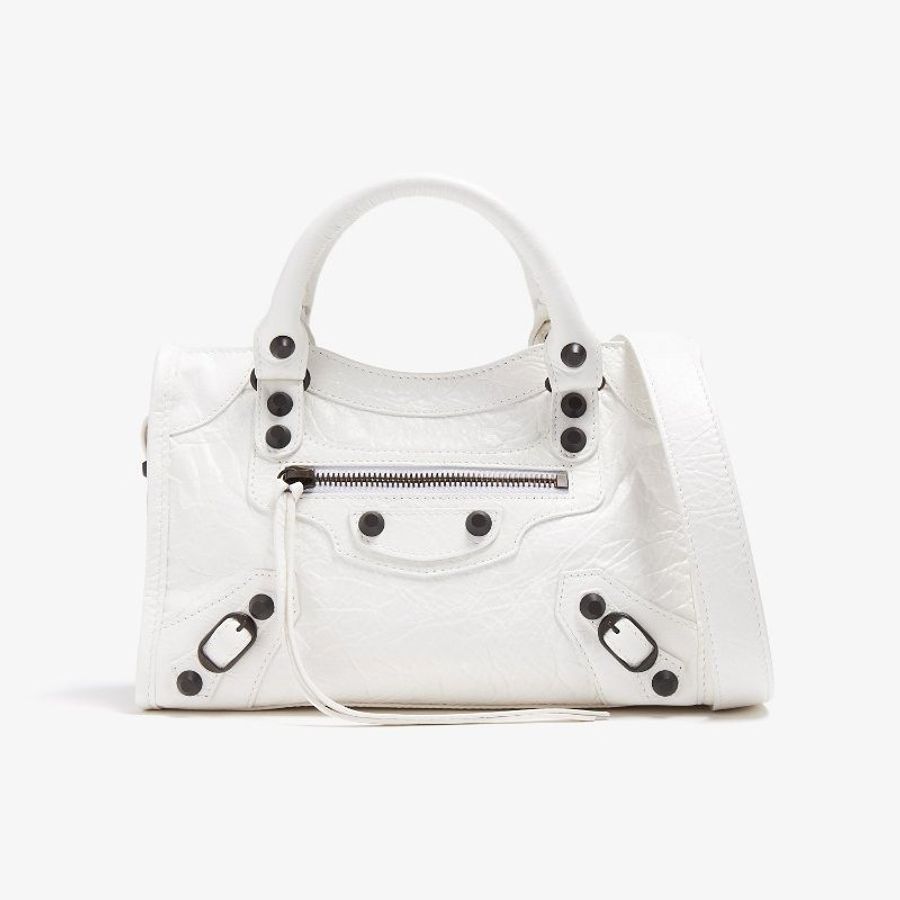 ✨2026季度全新✨Balenciaga Le City Mini 小羊皮迷你機車包 純白色-6