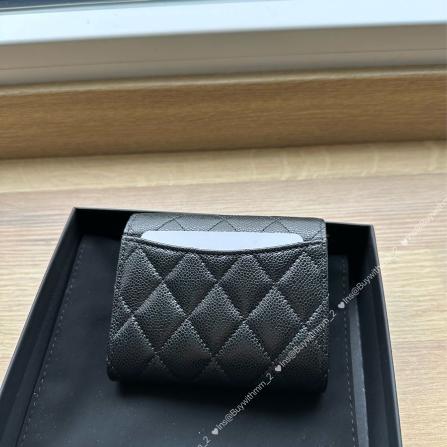 ⭐️需預購⭐️縮小版三折短夾 黑金荔枝-1