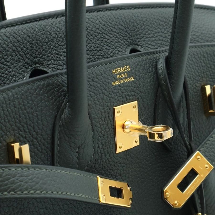 HERMES Birkin 25 - 灰綠金-8
