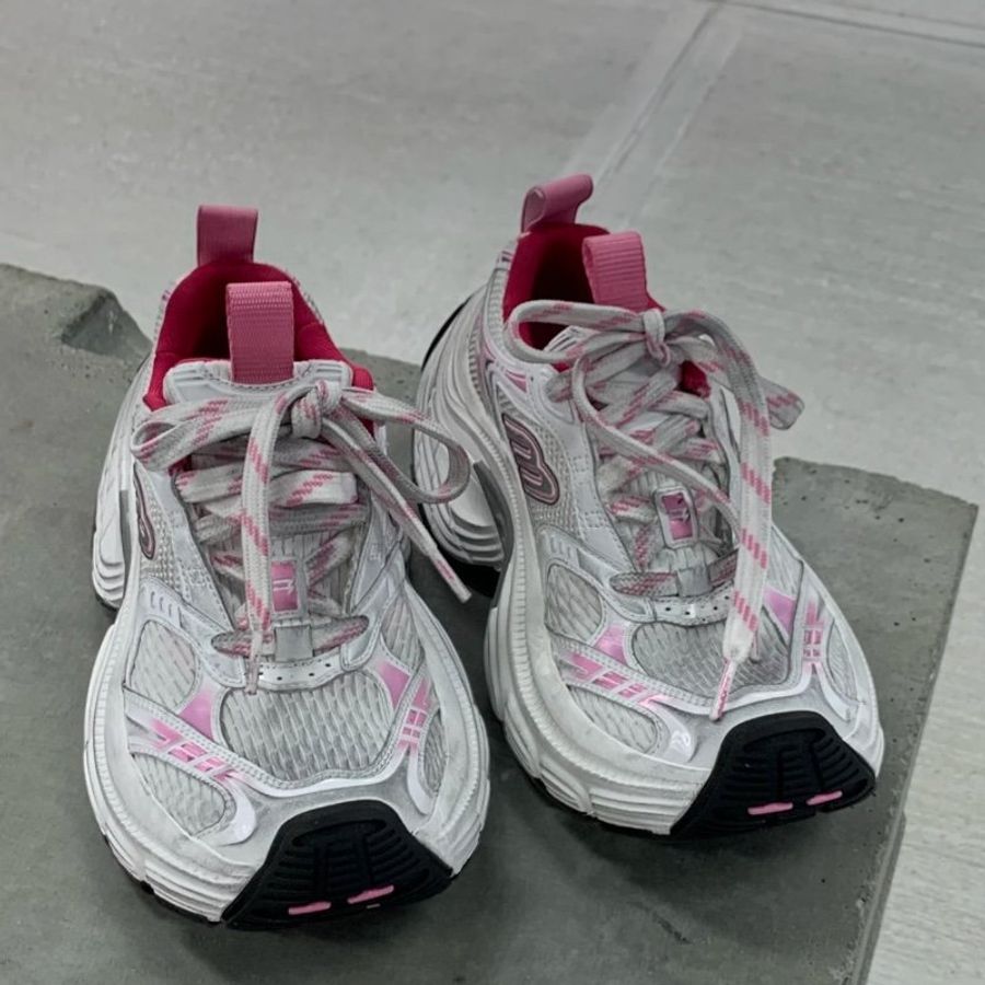 🌸2025春夏新品🌸Balenciaga 女款 6XL Sneaker 環保運動鞋 白粉灰拼色 EU36/37/38/39(購買請訊息告知需要尺寸)-2