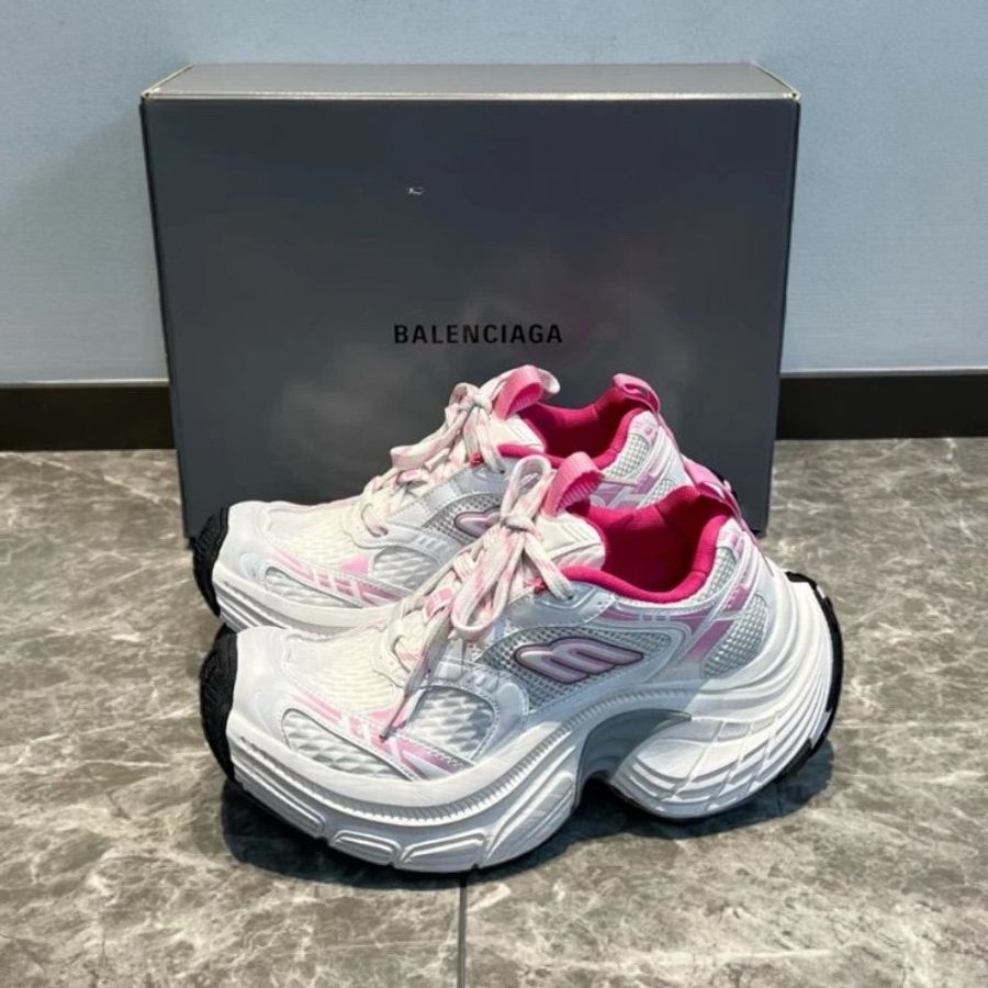 🌸2025春夏新品🌸Balenciaga 女款 6XL Sneaker 環保運動鞋 白粉灰拼色 EU36/37/38/39(購買請訊息告知需要尺寸)-5