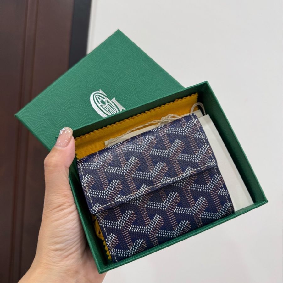 GOYARD Marigny老花 翻釦 棕 零錢包 卡夾 卡包 信用卡卡夾-1