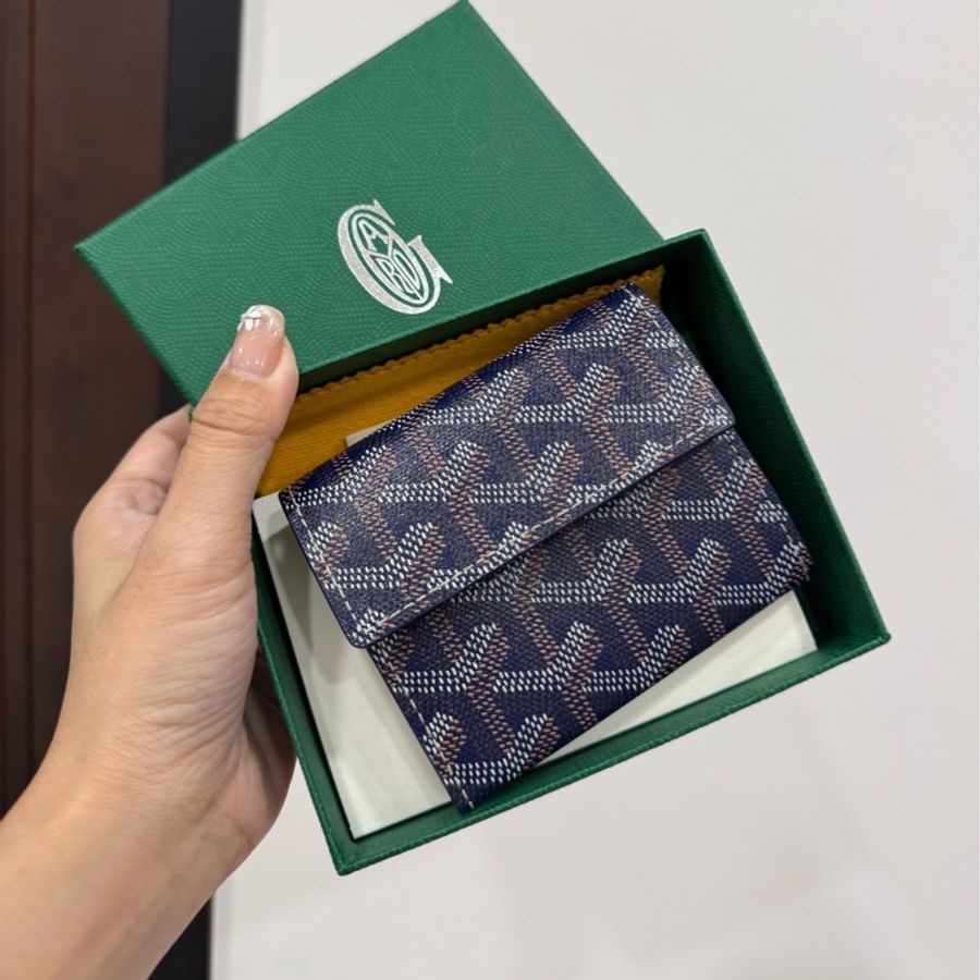 GOYARD Marigny老花 翻釦 棕 零錢包 卡夾 卡包 信用卡卡夾-3