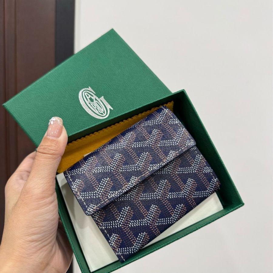GOYARD Marigny老花 翻釦 棕 零錢包 卡夾 卡包 信用卡卡夾-5