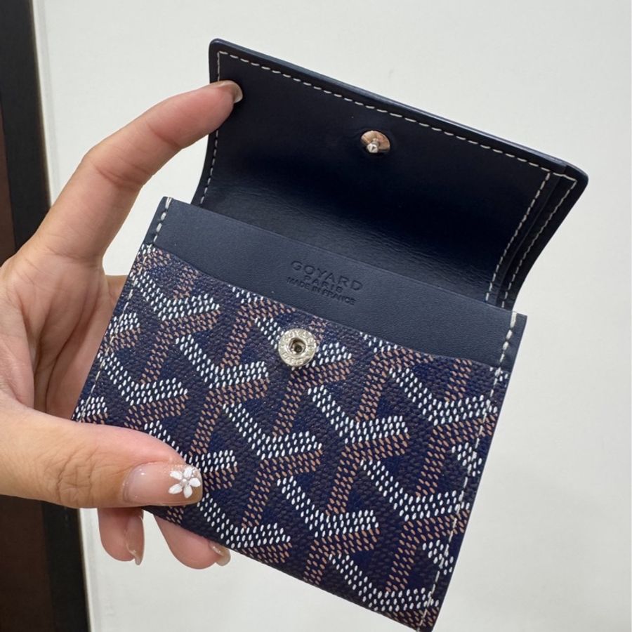 GOYARD Marigny老花 翻釦 棕 零錢包 卡夾 卡包 信用卡卡夾-9