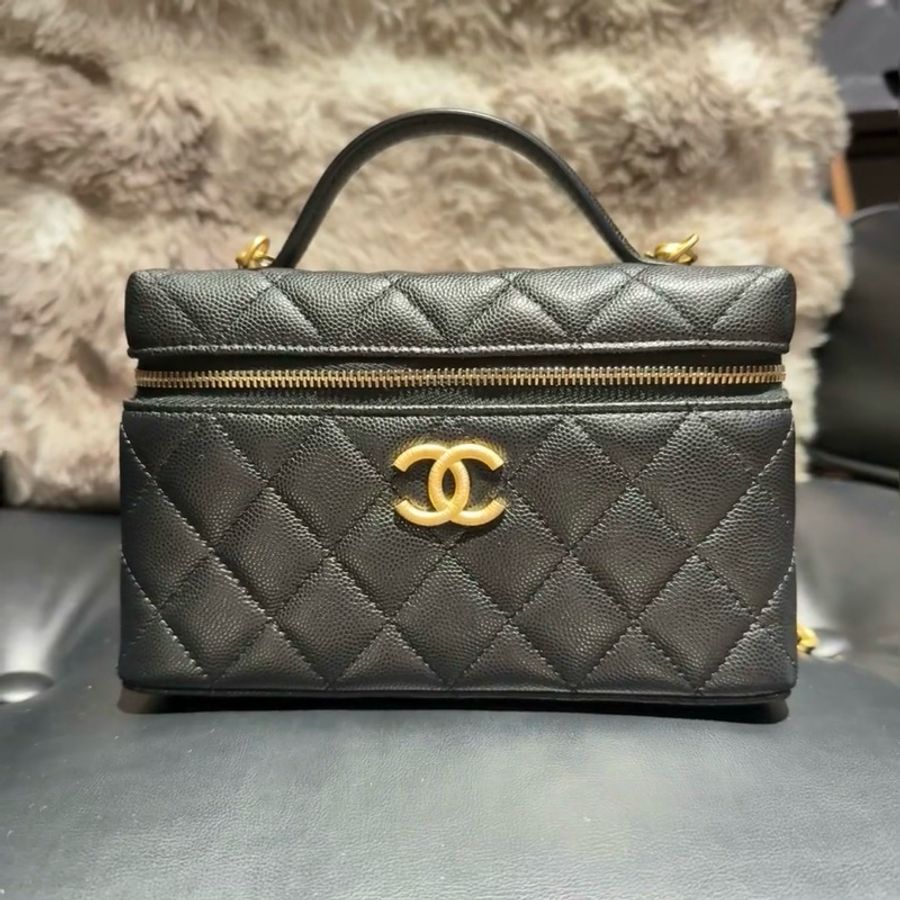 Chanel 25p 全新 爆款 LP 飯盒包 黑金-1