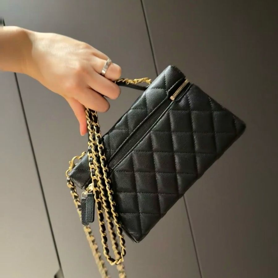 Chanel 25p 全新 爆款 LP 飯盒包 黑金-2
