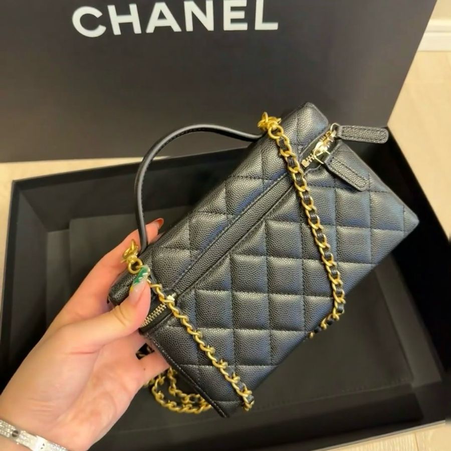 Chanel 25p 全新 爆款 LP 飯盒包 黑金-3