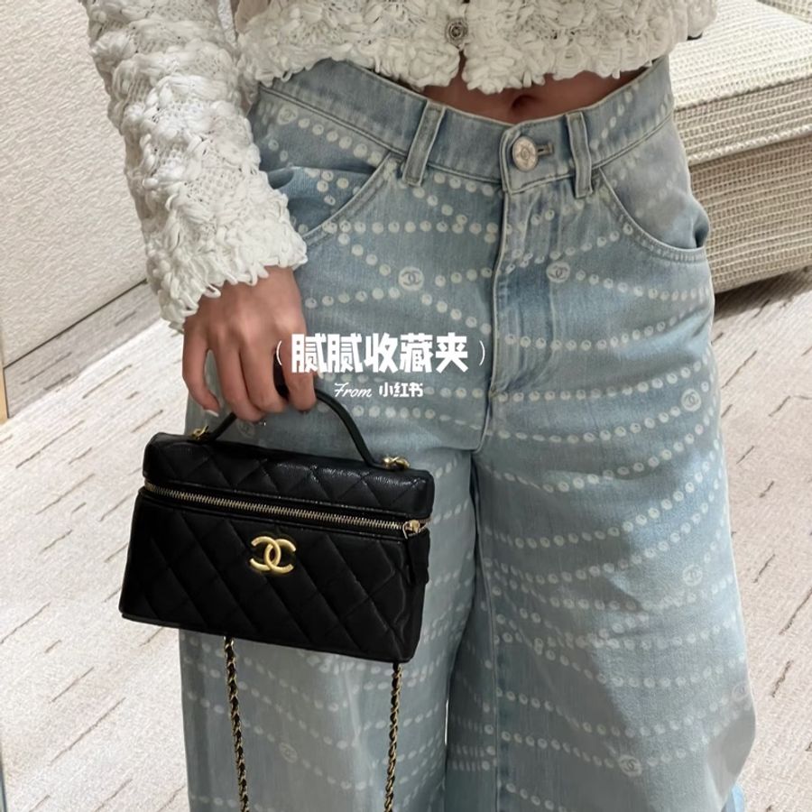 Chanel 25p 全新 爆款 LP 飯盒包 黑金-6