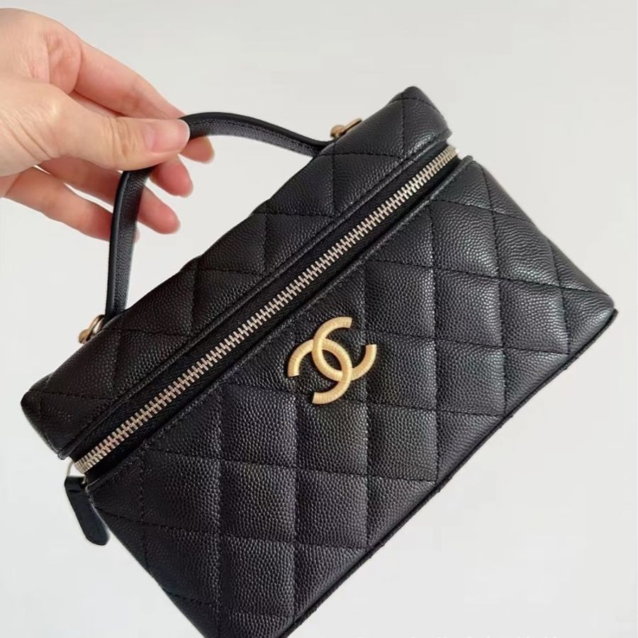 Chanel 25p 全新 爆款 LP 飯盒包 黑金-8