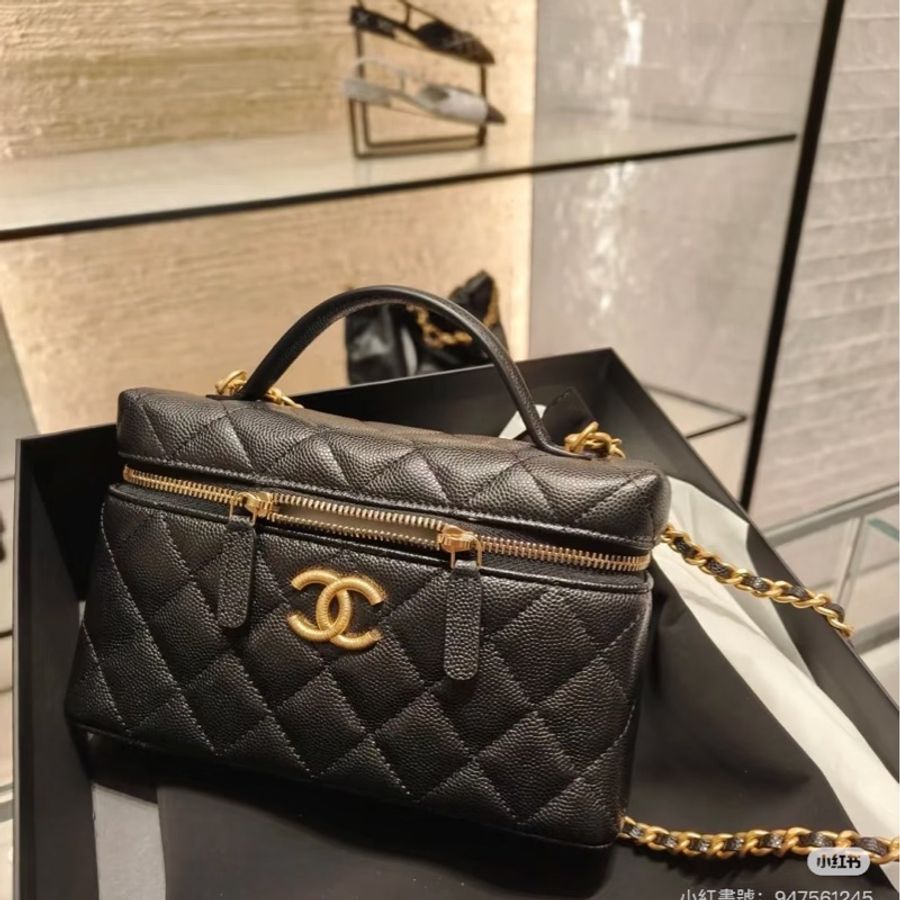 Chanel 25p 全新 爆款 LP 飯盒包 黑金-9