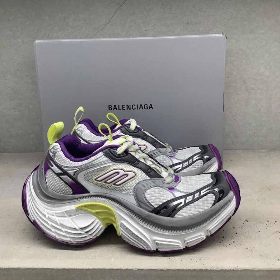 🌸2025春夏新品🌸Balenciaga 女款 6XL Sneaker環保運動鞋 白紫灰拼色 EU38-1