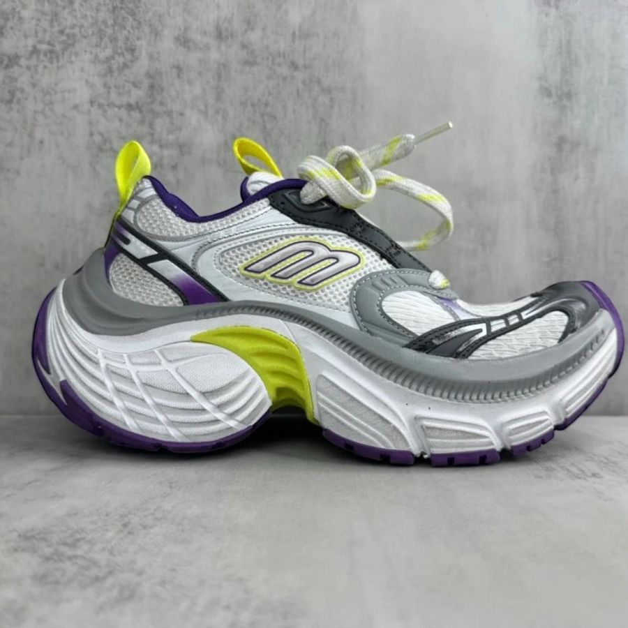 🌸2025春夏新品🌸Balenciaga 女款 6XL Sneaker環保運動鞋 白紫灰拼色 EU38-3