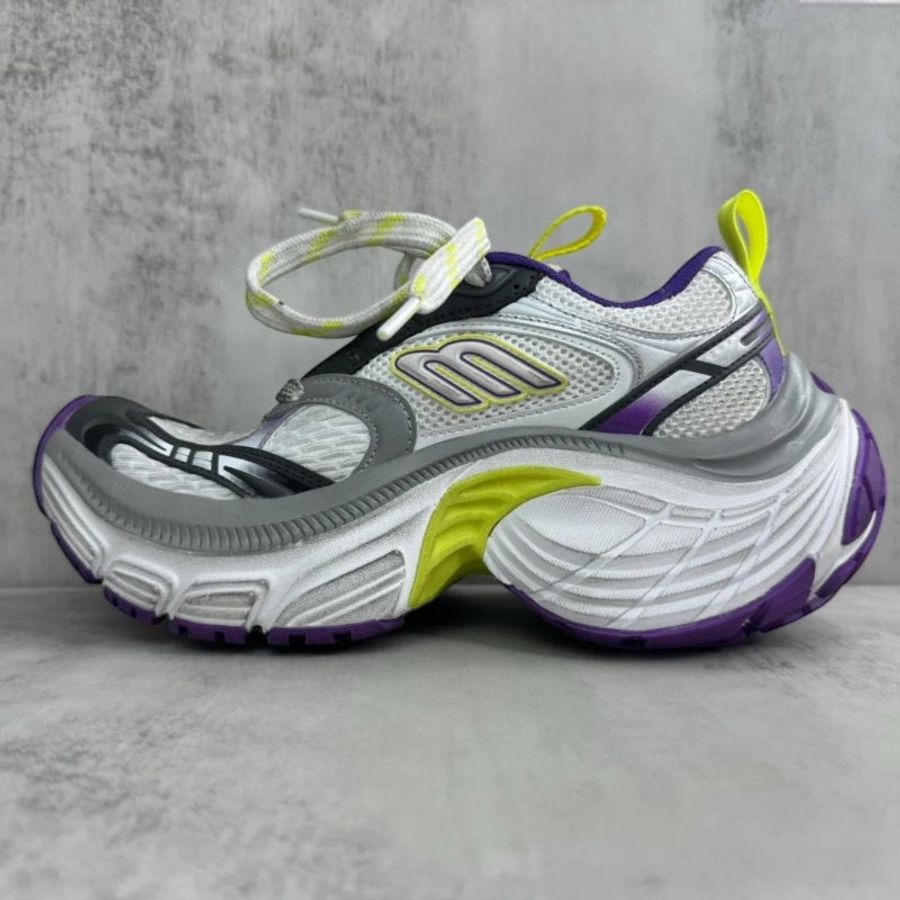 🌸2025春夏新品🌸Balenciaga 女款 6XL Sneaker環保運動鞋 白紫灰拼色 EU38-4