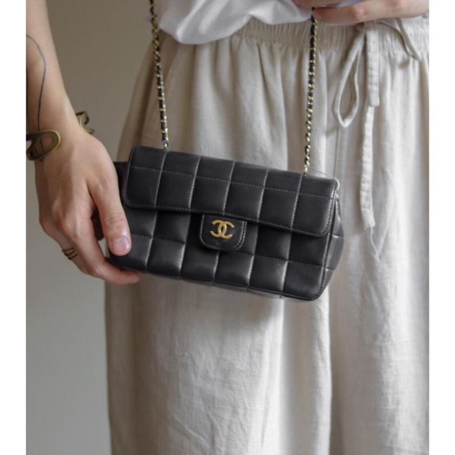 Chanel Cf黑金冰格斜背包🖤配件齊全💫網美必備經典款🔥-1