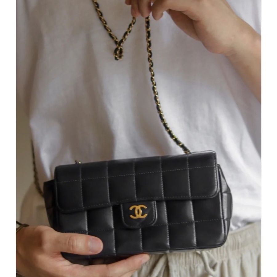 Chanel Cf黑金冰格斜背包🖤配件齊全💫網美必備經典款🔥-5