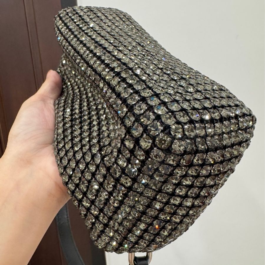 Alexander Wang 亞歷山大王 鑽石 水鑽 滿鑽 手提包 肩背包 腋下包 斜背包 小廢包-13