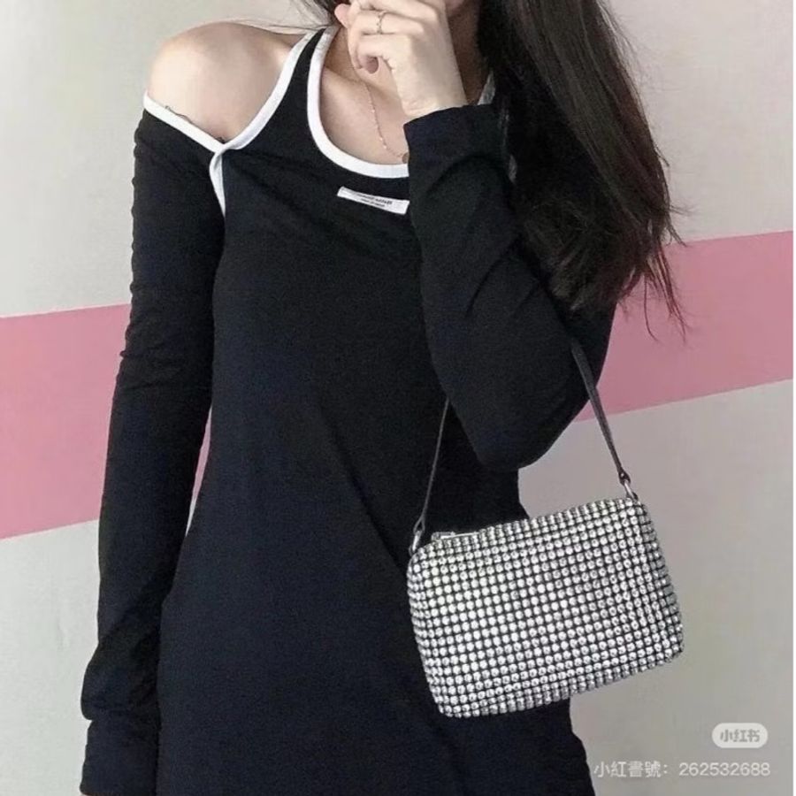 Alexander Wang 亞歷山大王 鑽石 水鑽 滿鑽 手提包 肩背包 腋下包 斜背包 小廢包-19