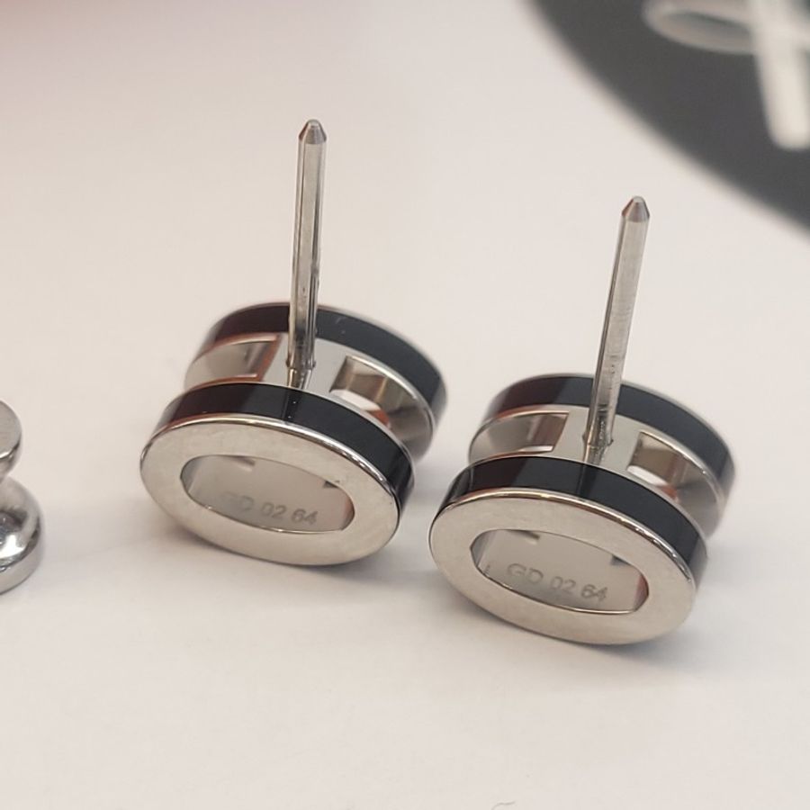 Hermès Mini POP H 耳環 黑銀-4