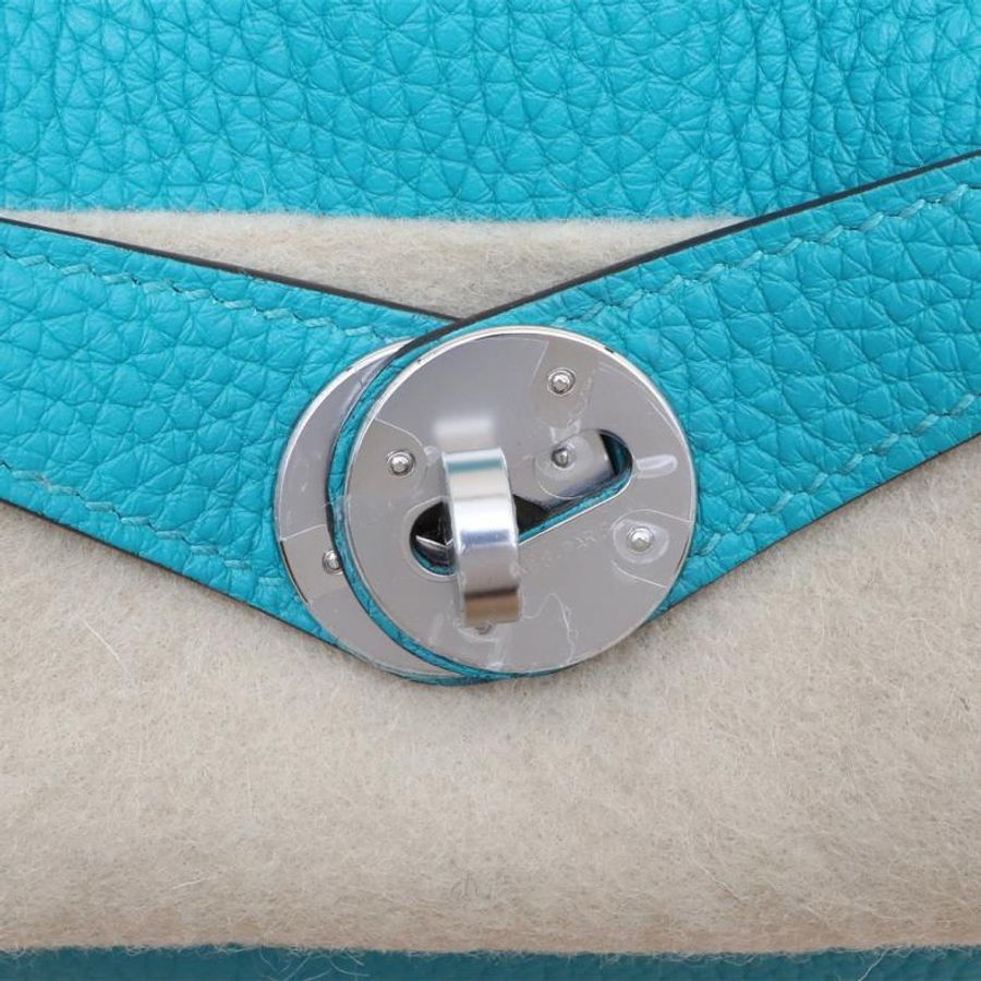 HERMES(愛馬仕) Lindy 26 7F孔雀藍 TC皮 T刻 銀扣-5