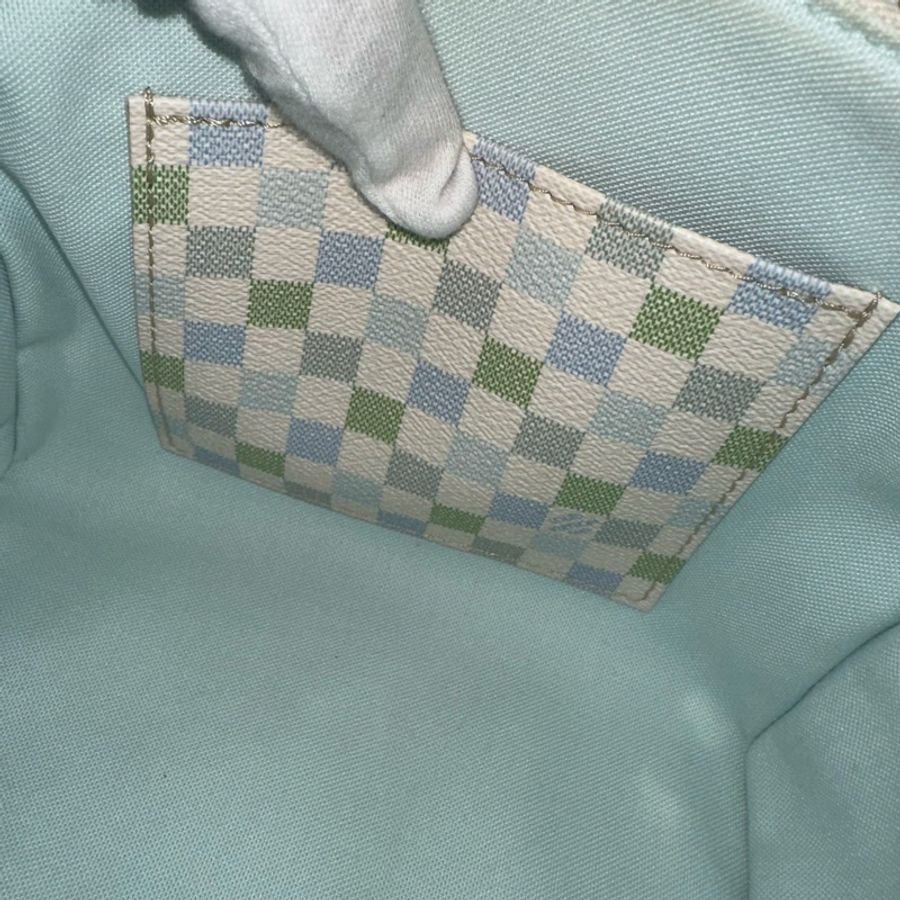 Louis Vuitton N40515米白底帆布藍綠棋盤格Speedy 20斜背包 迷你波士頓-55