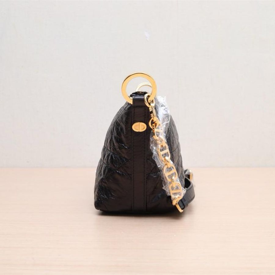 DIOR(迪奧) Diorstar Hobo 鏈條手袋 黑色 金扣 2024-1