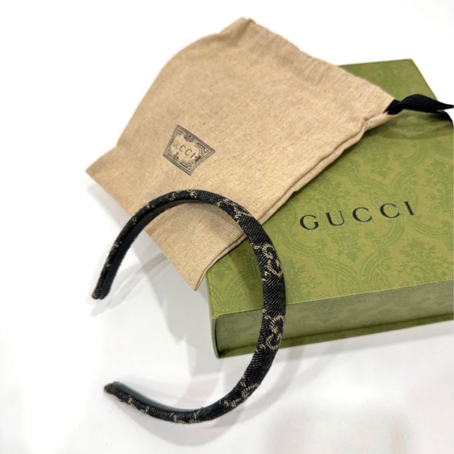 GUCCI 古馳GG denim 丹寧 牛仔 髮箍 髮圈 髮飾-3