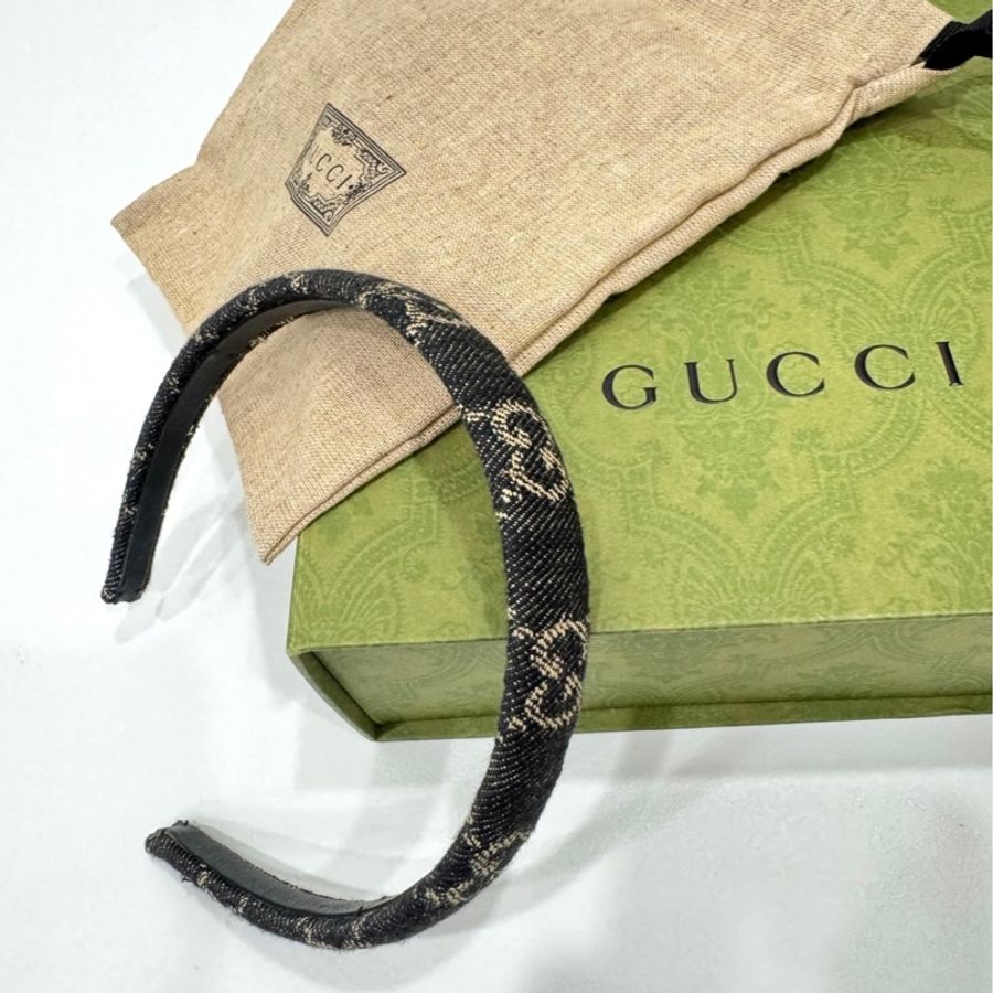 GUCCI 古馳GG denim 丹寧 牛仔 髮箍 髮圈 髮飾-4