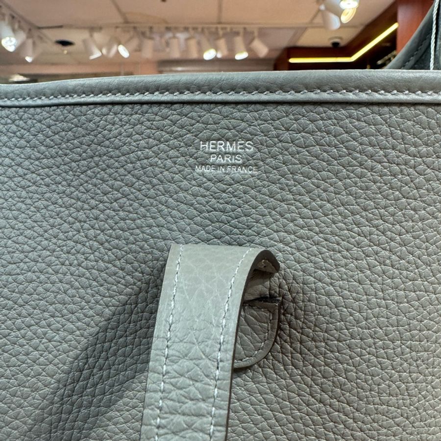 ✨持有香港正品正貨標籤公司✨ Hermes Evelyne 29 積雨雲灰銀扣-3