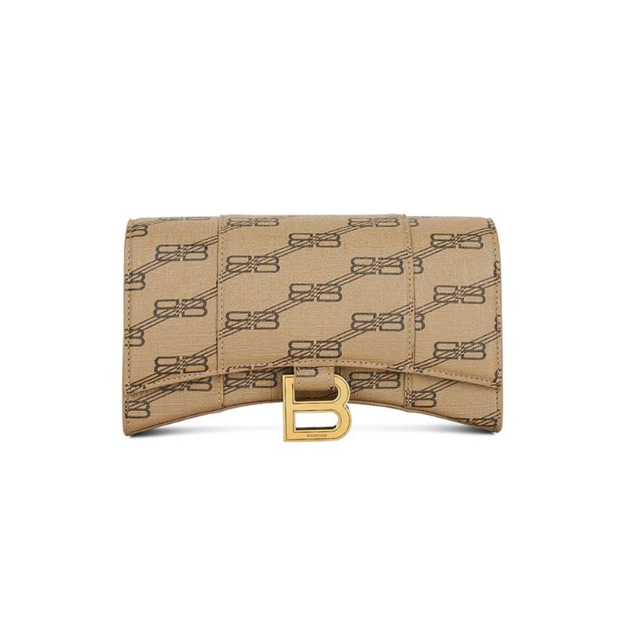 Balenciaga Hourglass BB Monogram Chain Wallet for Women in Beige - 656050-210DE-2762-0
