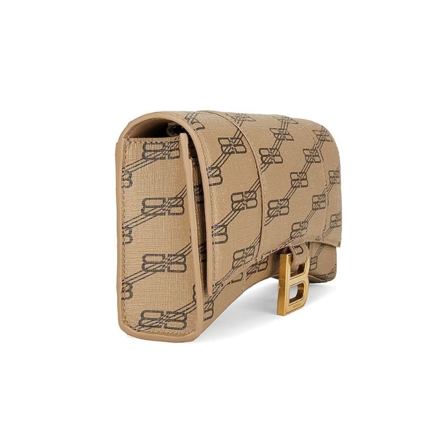Balenciaga Hourglass BB Monogram Chain Wallet for Women in Beige - 656050-210DE-2762-1
