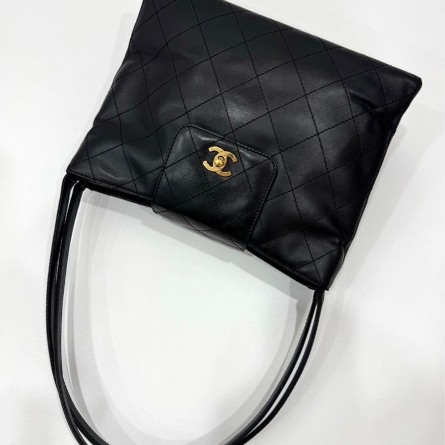 CHANEL 香奈兒 VINTAGE kelly 黑金 肩背包 手提包 側背包-14