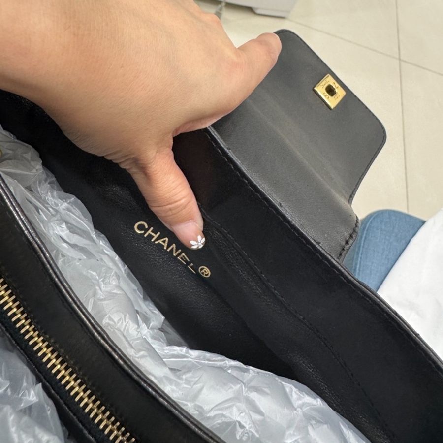 CHANEL 香奈兒 VINTAGE kelly 黑金 肩背包 手提包 側背包-30
