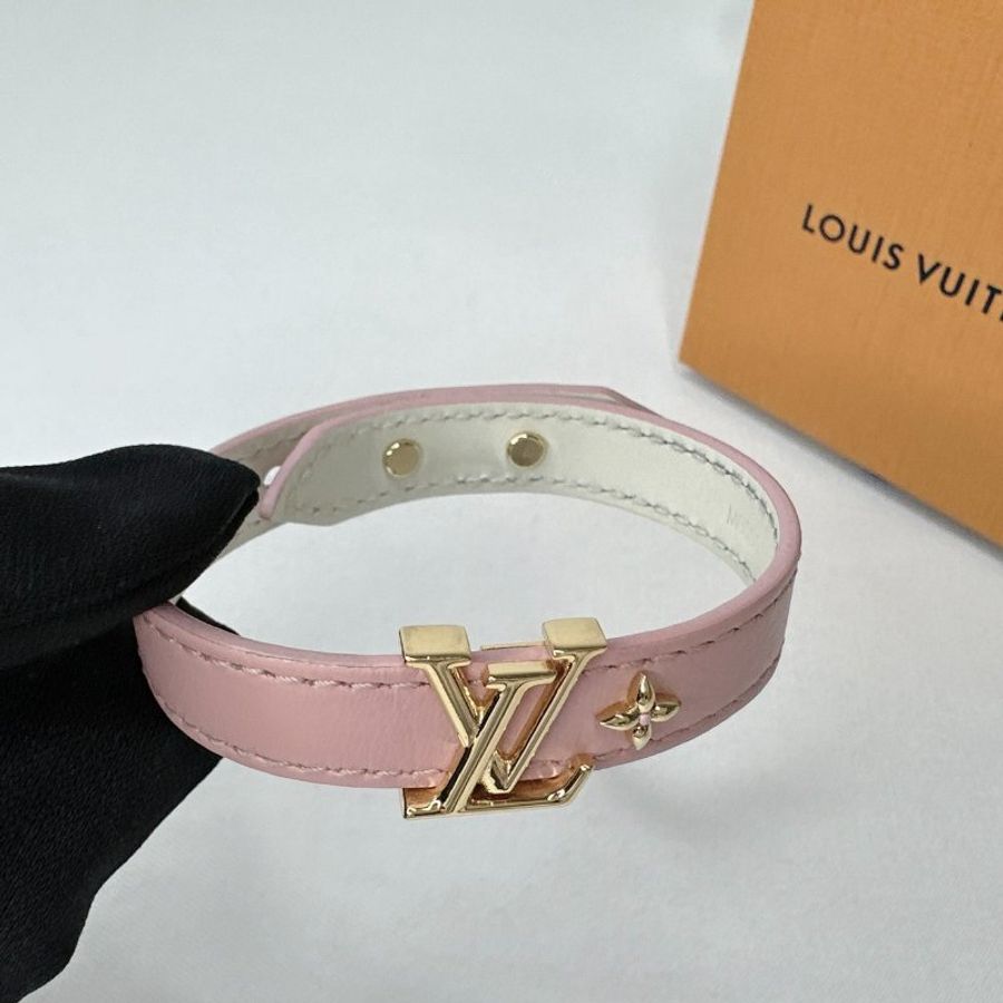 LV Iconic粉色皮革手環-2