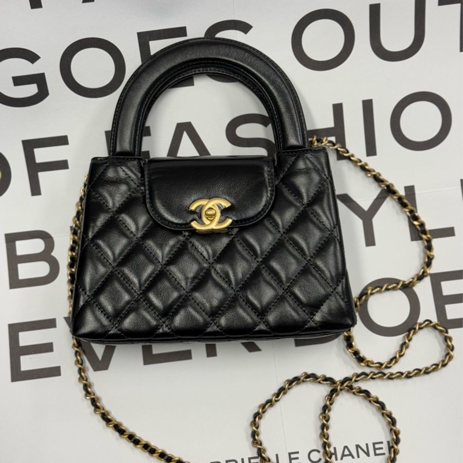 Chanel 25C Mini Kelly迷你凱莉包黑金-0