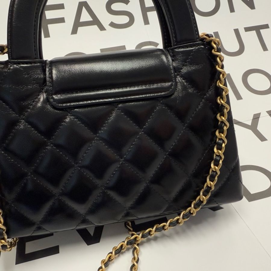 Chanel 25C Mini Kelly迷你凱莉包黑金-14