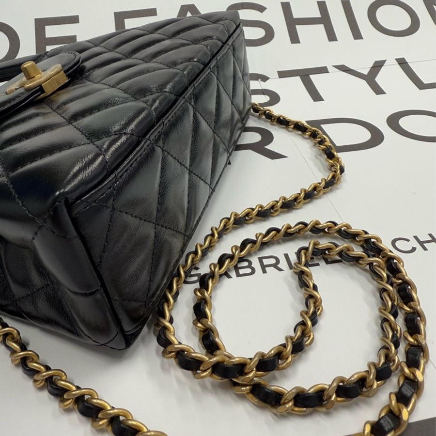 Chanel 25C Mini Kelly迷你凱莉包黑金-29