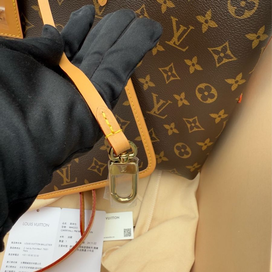 全新LV老花Carry All PM側背包肩背包M46203-15