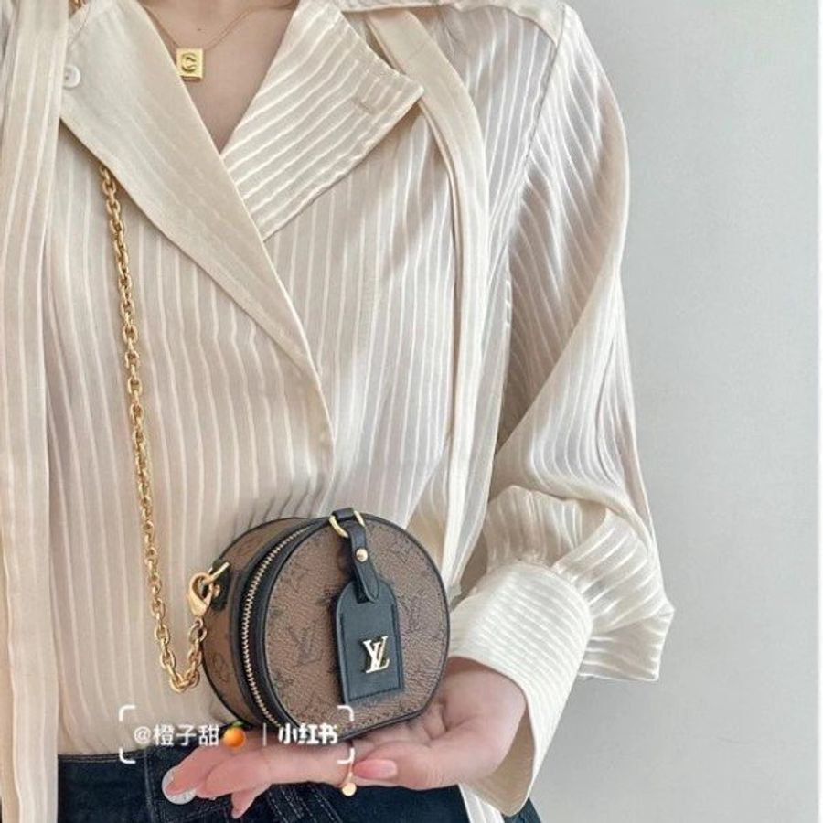 LV Boite chapeau nano mini 焦糖 圓餅包 口紅包 手提包 鍊條包 鏈帶包 斜背包-2