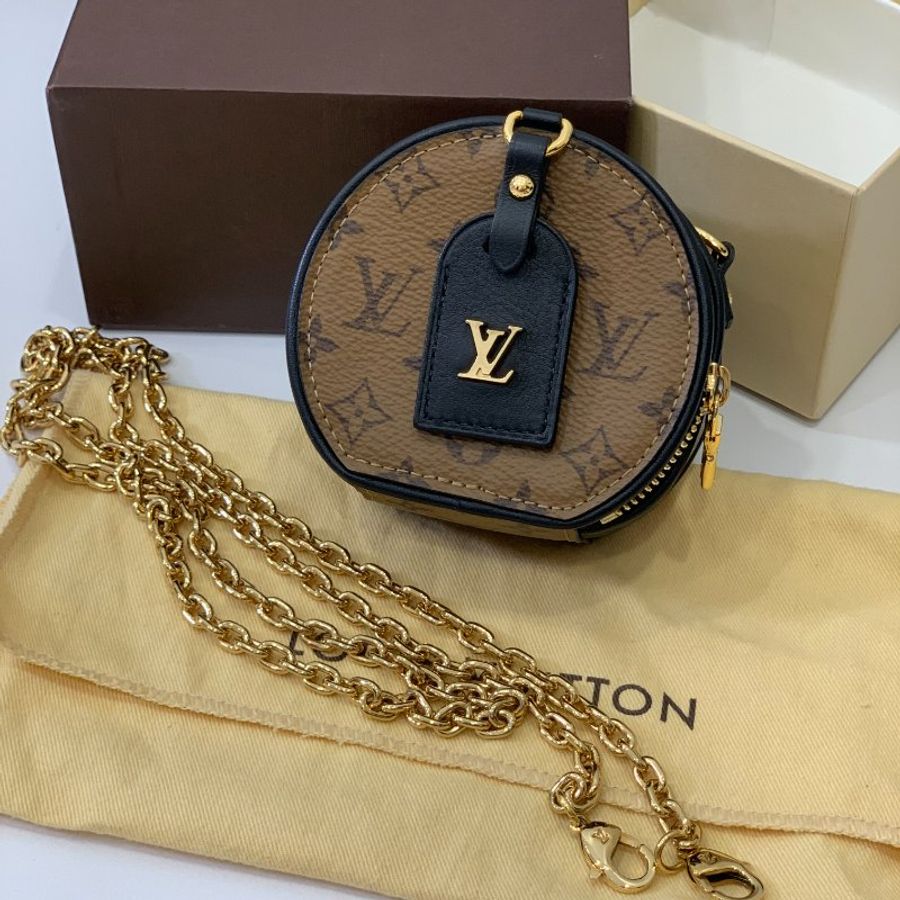 LV Boite chapeau nano mini 焦糖 圓餅包 口紅包 手提包 鍊條包 鏈帶包 斜背包-5