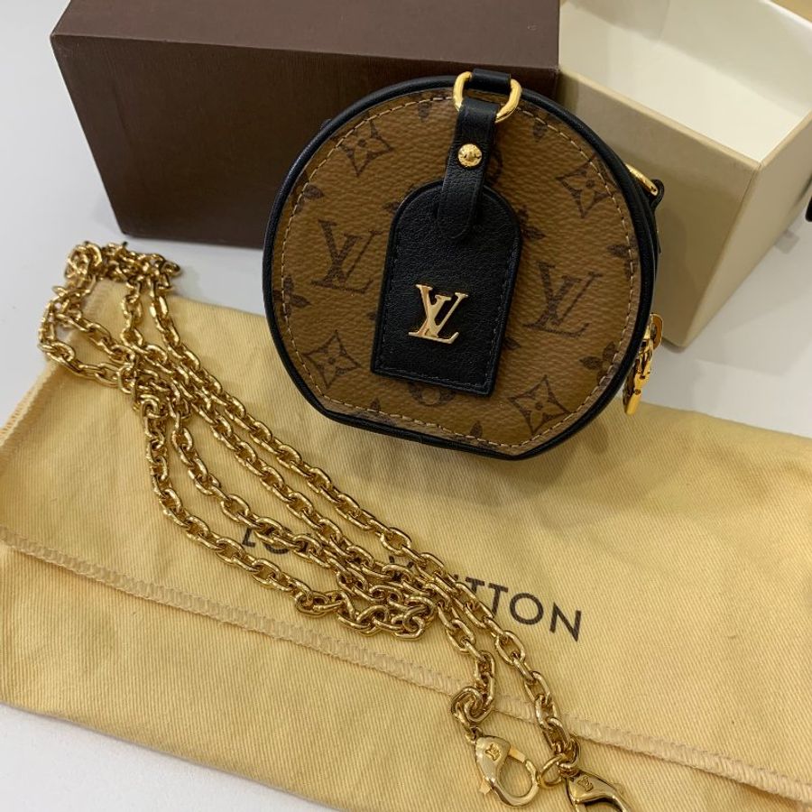 LV Boite chapeau nano mini 焦糖 圓餅包 口紅包 手提包 鍊條包 鏈帶包 斜背包-7