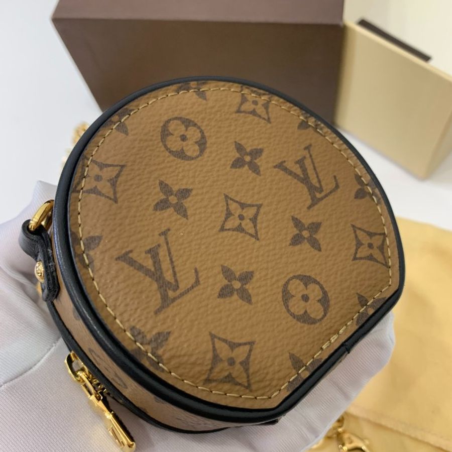 LV Boite chapeau nano mini 焦糖 圓餅包 口紅包 手提包 鍊條包 鏈帶包 斜背包-10