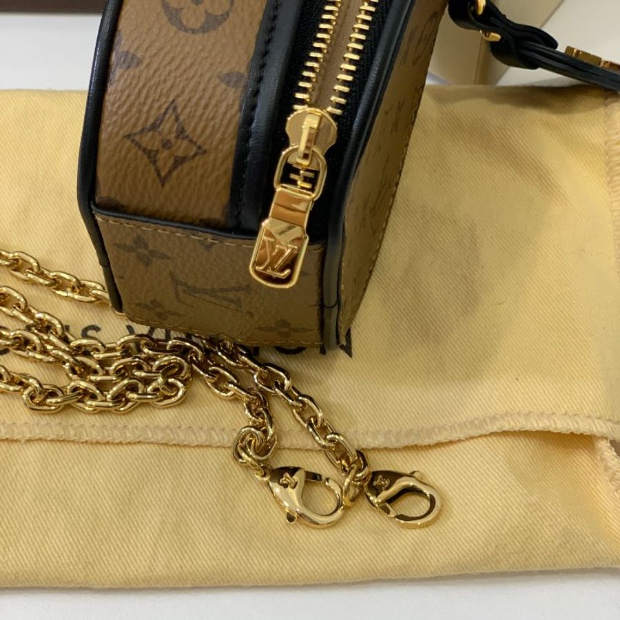 LV Boite chapeau nano mini 焦糖 圓餅包 口紅包 手提包 鍊條包 鏈帶包 斜背包-17